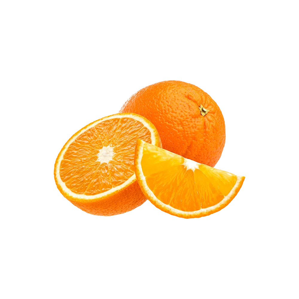 Verse sinaasappel, zowel heel als gehalveerd – krachtige natuurlijke bron van vitamine C voor collageenvorming
